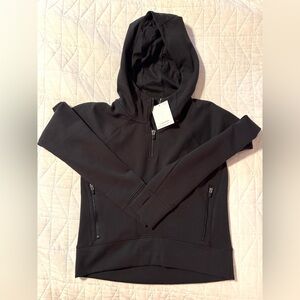 DSG Black fleece quarter zip pullover hood NEW